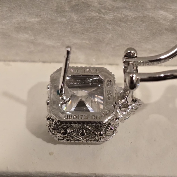 Judith Ripka Sterling Silver 925 Omega Back Earrings - Picture 3 of 8